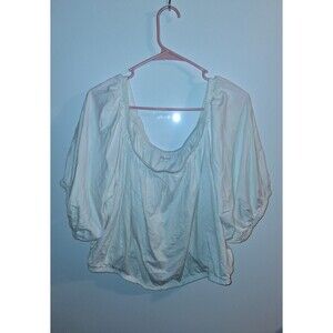 Old Navy White Short Off The Shoulder Sleeve Crop Blouse Sz 3X